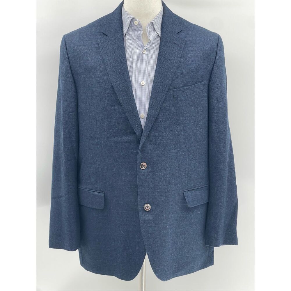 Jack Victor Conway Sport Coat Blazer‎ Jacket Men 48L Blue Wool Double Vented